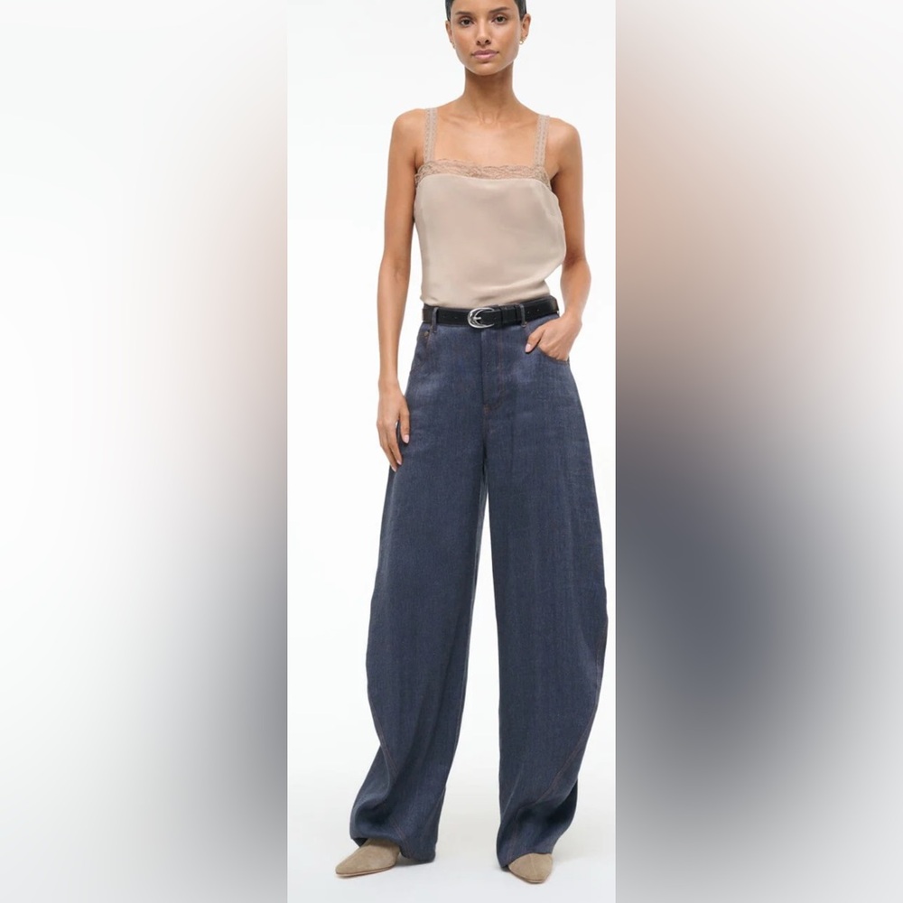 STAUD Hudson Pant- Chambray  worn just once!